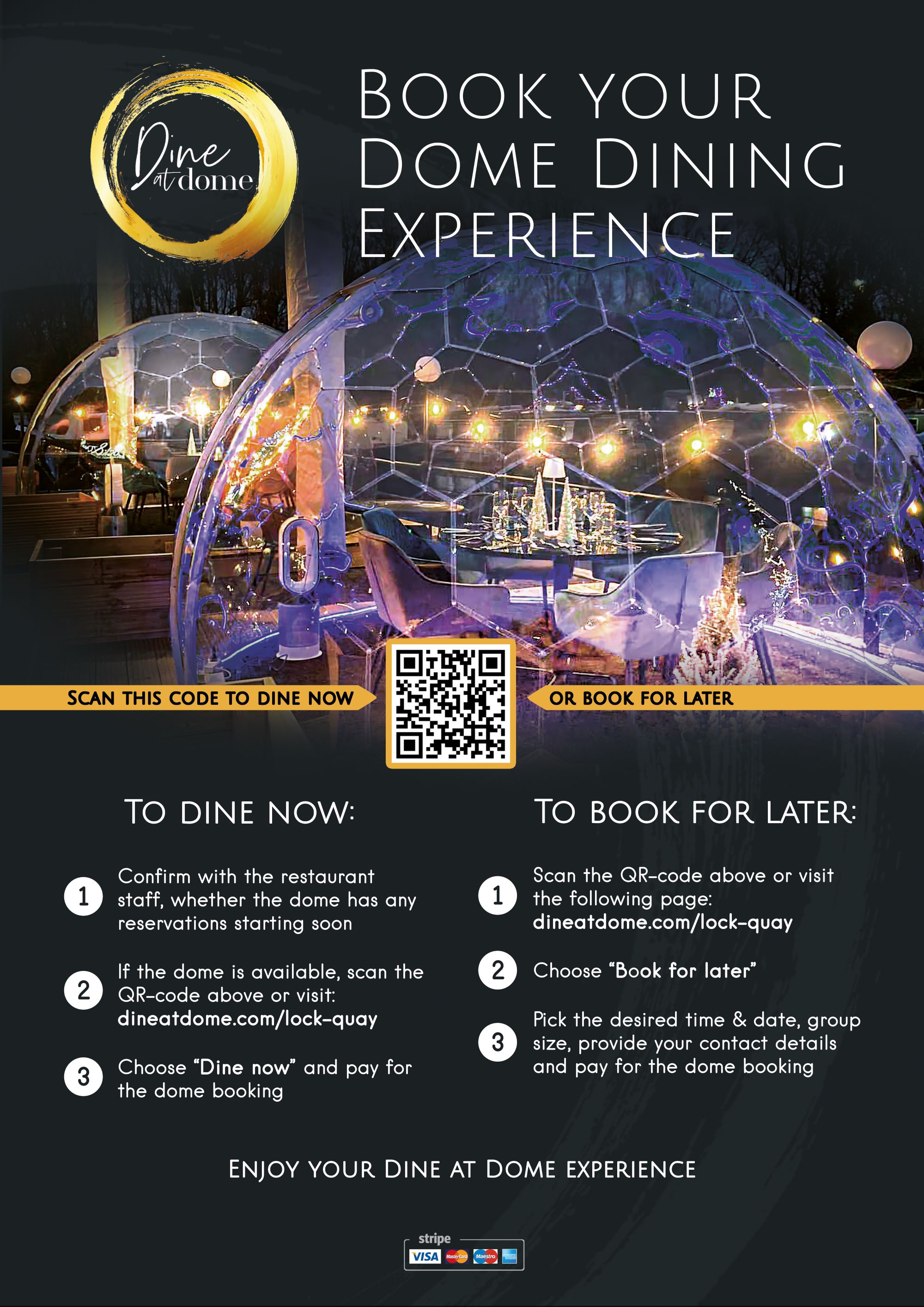 Book Your Dine at Dome Experience